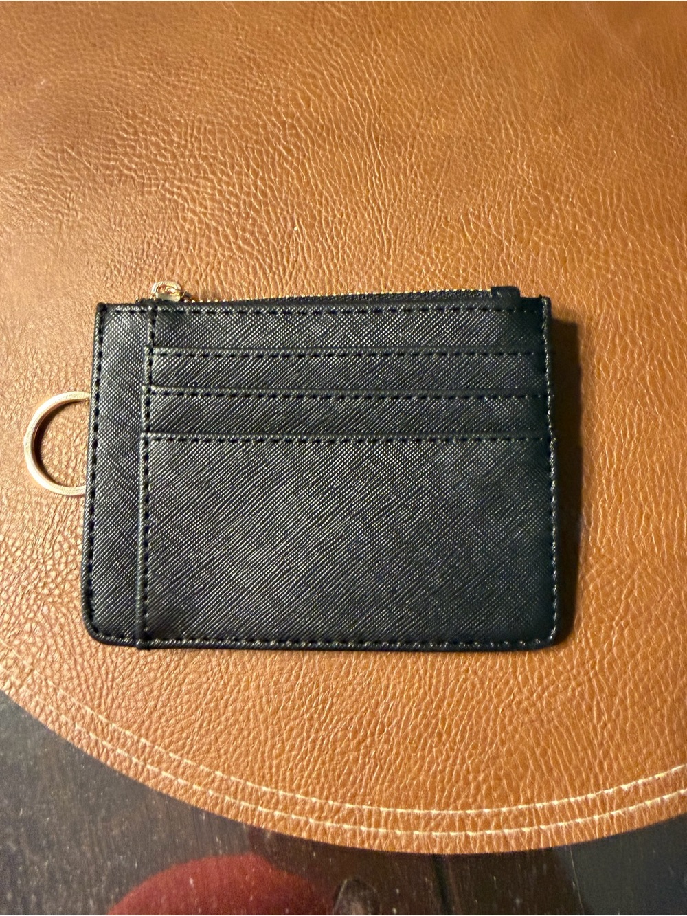 Source Unknown Black Card Holder Key Ring Wallet